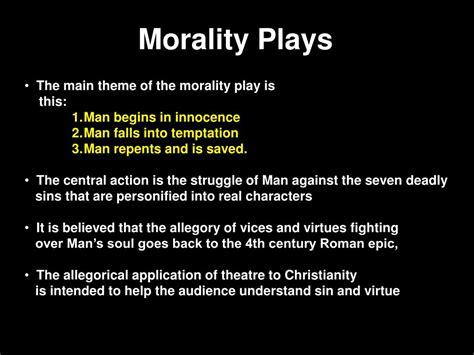 morality plays list.